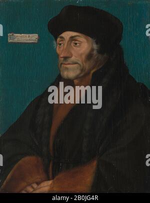 Hans Holbein le Jeune, Erasmus de Rotterdam, Hans Holbein le Jeune (allemand, Augsbourg 1497/98–1543 Londres) (et Workshop(?)), CA. 1532, huile sur panneau de linden, 7 1/4 x 5 9/16 in. (18,4 x 14,2 cm) ; surface peinte 6 15/16 x 5 1/2 po. (17,6 x 14 cm), Peintures Banque D'Images