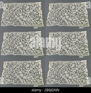 Fragment, flamand, XVIIe siècle (?), flamand, dentelle Bobbin, L. 9 x W. 5 pouces (22,9 x 12,7 cm), textiles-lacets Banque D'Images