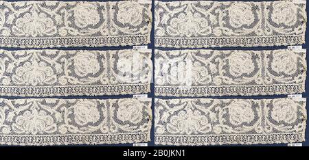 Fragment, flamand, fin du XVIIe siècle, flamand, dentelle Bobbin, L. 14 x W. 4 pouces (35,6 x 10,2 cm), textiles-lacets Banque D'Images