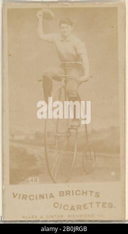 Émis par Allen & Ginter, carte 48, de la série de cyclistes de Fille (N 49) pour les Cigarettes Virginia Brights, 1887, photo d'Albumen, feuille: 2 3/4 x 1 3/8 in. (7 x 3,5 cm Banque D'Images