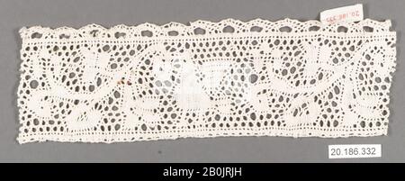 Bordure, italien, Abruzzi (Pesocostanzo), XVIIIe siècle, italien, Abruzzi (Pesocostanzo), dentelle Bobbin, L. 7 3/4 x W. 2 1/2 pouces (19,7 x 6,4 cm), textiles-lacets Banque D'Images