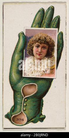 Émis par Allen & Ginter, numéro de carte 6, découpés de la bannière publicitaire de la série Opera Gants (G 29) pour Allen & Ginter Cigarettes, CA. 1890, lithographie de couleur commerciale, feuille : 3 1/8 x 1 3/4 po. (8 x 4,5 cm Banque D'Images