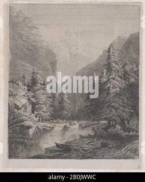 Alexandre Calame, Paysage, Alexandre Calame (Suisse, Vevey 1810–1864 Menton), Xixe Siècle, Etching, Feuille : 14 7/16 × 10 7/8 Po. (36,7 × 27,6 cm), plaque : 7 13/16 × 6 7/16 po. (19,8 × 16,3 cm), tirages Banque D'Images