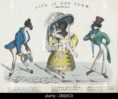 H. Isaacs, la vie à New York, Les Rivaux, 1824–1839, Lithographe, couleur de la main, feuille: 6 5/16 x 7 13/16 po. (16 x 19,8 cm), tirages Banque D'Images