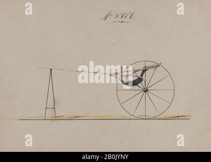 Brewster & Co., conception pour chariot pour chien ou 2 Wheeler, no 3818, Brewster & Co. (Américain, New York), 1883, stylo et manque d'encre, aquarelle et gouache avec gomme arabique., feuille: 6 5/8 x 9 po. (16,8 x 22,9 cm Banque D'Images