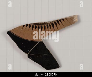 Fragment de terre cuite d'un lekanis (plat couvert)?, grec, Attique, archaïque, date fin du 6ème siècle avant J.-C., grec, Attique, Terre Cuite; figure rouge, Vases Banque D'Images