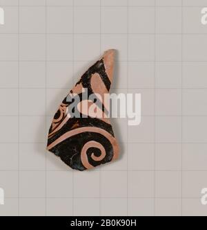 Fragment de terre cuite d'un hydrie: Kalpis (bocal d'eau)?, grec, Attique, classique, Date deuxième quart du 5ème siècle avant J.-C., grec, Attique, Terre Cuite; figurine rouge, Vases Banque D'Images