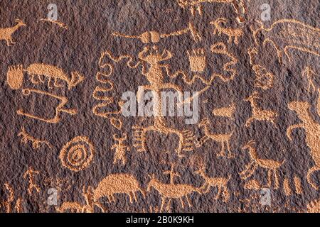 Journal Rock pétroglyphes, Moab, Utah, États-Unis Banque D'Images