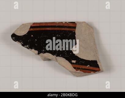 Fragment de terre cuite de lekanis (plat couvert)?, grec, Attique, archaïque, date du 6ème siècle avant J.-C., grec, Attique, Terre Cuite; figure noire, Vases Banque D'Images