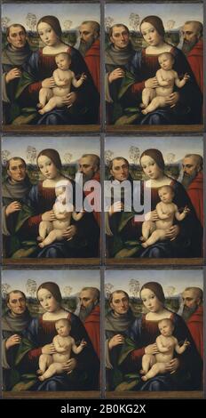 Francesco Francia, Madonna et enfant avec Saints François et Jérôme, Francesco Francia (italien, Bologne CA. 1447–1517 Bologne), 1500–10, Tempera on wood, Dans L'Ensemble 29 1/2 x 22 3/8 in. (74,9 x 56,8 cm) ; surface peinte 27 1/2 x 22 1/4 po. (69,9 x 56,5 cm), Peintures Banque D'Images