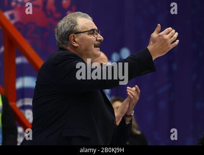 Pala Barbuto, Naples, Campanie, Italie. 20 février 2020. Eurobasket Basketball, Italie Contre Russie; Romeo Meo Sacchetti Entraîneur Italie Crédit: Action Plus Sports/Alay Live News Banque D'Images