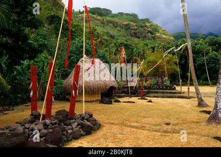 POLYNÉSIE FRANÇAISE, ÎLES DE LA SOCIÉTÉ, TAHITI, MARAE ARAHURAHU Banque D'Images