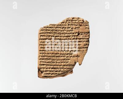 Comprimé cuneiform: A-she-er gi-ta, balag à Innin/Ishtar, Seleucid ou Parthian, Seleucid ou Parthian, Date CA. 2–1 siècle C.-B., Mésopotamie, probablement de Babylone (Hillah moderne), Séleucid ou Parthian, argile, 3 7/8 x 3 1/4 x 1 in. (10 x 8,3 x 2,4 cm), tablettes en argile-Inscrites Banque D'Images