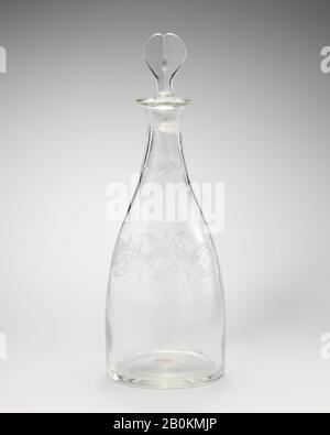 Décanteur avec bouchon, britannique, probablement à la fin du XVIIIe siècle, britannique, verre, hauteur: 11 1/4 in. (28,6 cm), verre Banque D'Images