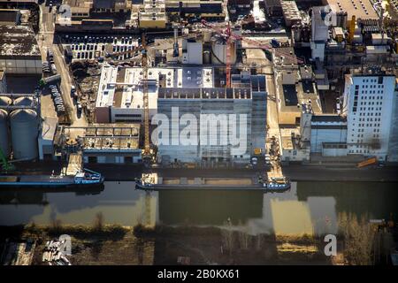 Photo aérienne, Port de Hammer, canal de Datteln-Hamm, moulin à huile de Jeckering, Brölio, moulin à huile Brökelmann, , Hamm, Ruhr, Rhénanie-du-Nord-Westphalie, Allemagne, Banque D'Images