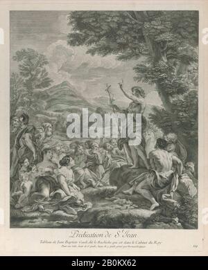 Bernard Lepicié, Saint Jean Baptiste Prêchant À Une Foule, Bernard Lepicié (Français, Paris 1698–1755 Paris), Après Giovanni Battista Gaulli (Il Baciccio) (Italien, Gênes 1639–1709 Rome), Ca. 1729, gravure et gravure, plaque : 16 15/16 × 13 9/16 po. (43 × 34,5 cm), feuille : 20 7/8 × 15 3/16 po. (53,1 × 38,6 cm), tirages Banque D'Images