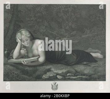 Giuseppe Longhi, Mary Magdalene en pénitence dans le désert, Giuseppe Longhi (Italien, Monza 1766–1831 Mailland), Après Correggio (Antonio Alegri) (Italien, Correggio, actif par 1514–mort 1534 Correggio), CA. 1810, Gravure, plaque : 13 11/16 × 16 5/16 in. (34,8 × 41,4 cm), feuille : 14 3/16 × 16 5/8 po. (36 × 42,2 cm), tirages Banque D'Images
