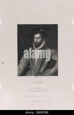 James Posselwhite, Sir Walter Raleigh, James Posselwhite (Britannique, 1798–1884 Londres), Sir Walter Raleigh (Britannique, East Budleigh 1552–1618 Londres), 1813–26, Gravure À Crépi, Plaque : 11 5/8 × 7 7/8 Po. (29,5 × 20 cm), feuille : 13 3/4 × 11 3/4 po. (35 × 29,8 cm), tirages Banque D'Images