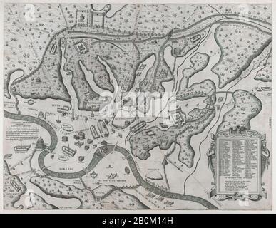 Etienne DuParac, Speculum Romanae Magnificentiae : Rome antique et ses collines, de l'Ouest, Speculum Romanae Magnificentiae, Etienne DuParac (français, CA. 1535–1604), 1573, gravure et gravure, feuille : 20 1/2 x 26 9/16 po. (52 x 67,4 cm), plaque : 18 5/16 x 23 11/16 po. (46,5 x 60,1 cm), tirages Banque D'Images