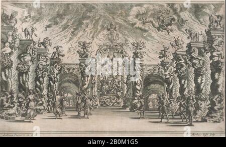 Mathäus Küsel, Royaume de Pluton; une vue du monde sous-jacent avec Pluton et Proserpina entroned au centre, entouré de démons; set design de 'il Pomo d'Oro', Mathäus Küsel (allemand, 1621–1682), après Ludovico Ottaviano Burnacini (italien, Mantua 1636–1768, Autriche), 1613-1613. (26,6 × 42,2 cm Banque D'Images