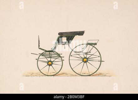 Brewster & Co., Design For Spider Phaeton, Brewster & Co. (Américain, New York), Ca. 1870, lithographie Colorée, feuille : 6 1/8 x 8 1/2 po. (15,6 x 21,6 cm), tirages Banque D'Images