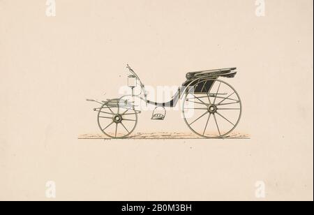 Brewster & Co., Design For Driving Phaeton, Brewster & Co. (Américain, New York), Ca. 1870, lithographie Colorée, feuille : 6 1/8 x 9 1/16 po. (15,6 x 23 cm), tirages Banque D'Images