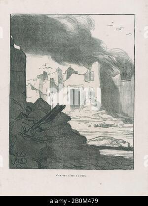 Honoré Daumier, l'Empire signifie paix, de 'News of the day', publié dans l'Album du Siège, 1870, l'Album du Siège, Honoré Daumier (Français, Marseille 1808–1879 Valmondois), 1870, Lithographe sur papier vélin; troisième état de trois (Delteil), image: 9 × 7 1/8 in 3/8. (23,1 × 18,7 cm), feuille : × 9 po. (31,2 × 22,8 cm), tirages Banque D'Images