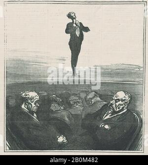 Honoré Daumier, le concours au conservatoire: À la 79ème audition de 'Oh, quel plaisir d'être soldat!', de 'News of the day', publié dans le Charivari, 1 août 1870, 'News of the day' (Actualités), Honoré Daumier (Français, Marseille 1808–1879 Valmondois), François Eugène (1861-1761) (Français, Rouen 1775–1861 Varennes-Jarcy), 1er août 1870, Lithographe sur papier journal; deuxième état de deux (Delteil), image : 10 7/16 × 8 13/16 po. (26,5 × 22,4 cm), feuille : 13 9/16 × 10 15/16 po. (34,4 × 27,8 cm), tirages Banque D'Images