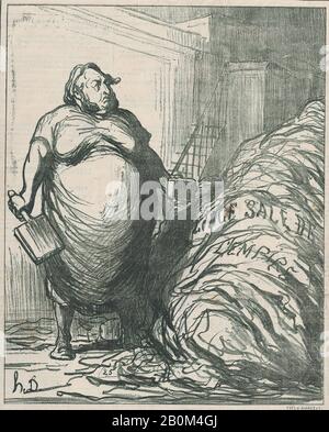 Honoré Daumier, je ne pourrai jamais tout laver, de 'News of the day', publié dans le Charivari, 20-21 mai 1872, 'News of the day' (Actualités), Honoré Daumier (Français, Marseille 1808–1879 Valmondois), Eugène Rouher (Français, Riedom 1814–1872, Paris-2072); Deuxième état de deux (Delteil), image : 10 9/16 × 8 1/2 po. (26,8 × 21,6 cm), feuille : 11 15/16 × 9 5/8 po. (30,3 × 24,4 cm), tirages Banque D'Images