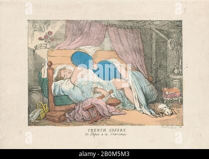 Après Thomas Rowlandson, French Luxury, ou repos a la Francaise, Après Thomas Rowlandson (British, Londres 1757–1827 Londres), 1800–20, gravure de couleur Manuelle, plaque: 6 11/16 × 9 5/8 in. (17 × 24,4 cm), feuille : 7 3/16 × 10 1/16 po. (18,2 × 25,5 cm), tirages Banque D'Images