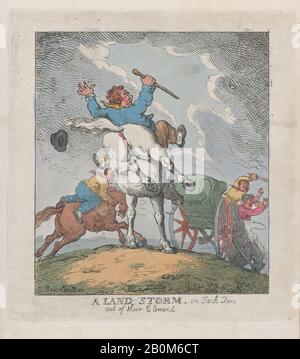 Thomas Rowlandson, Une Tempête Terrestre, Ou Jack Tars De Leur Élément, Thomas Rowlandson (British, London 1757–1827 London), Lewis Engelbach (British), 1790–1815, Gravure De Couleur Manuelle, Plaque : 10 5/16 × 8 3/4 In. (26,2 × 22,3 cm), feuille : 11 1/16 × 9 1/16 po. (28,1 × 23 cm), tirages Banque D'Images