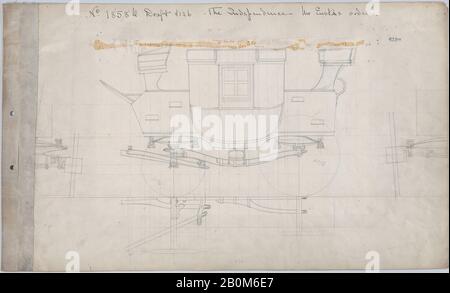 Brewster & Co., Road Coach 4126, Brewster & Co. (Américain, New York), 1891, Graphite sur du papier vélin perforé collé sur le bord gauche pour la reliure. Graphite sur papier calque, feuille : 13 9/16 × 22 3/4 in. (34,4 × 57,8 cm), mises en plan Banque D'Images