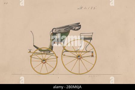 Brewster & Co., Design for Pony Phaeton, no 4185, Brewster & Co. (Américain, New York), Herman Stahmer (américain, 1857–1894), 1892, encre noire et stylo, aquarelle et gouache, feuille : 5 15/16 x 9 1/16 po. (15,1 x 23 cm), mises en plan Banque D'Images