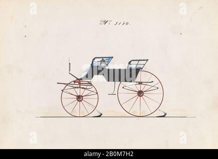 Brewster & Co., conception pour T-Cart, no 3180, Brewster & Co. (Américain, New York), 1876, encre noire et stylo à gomme arabique, feuille : 7 × 9 13/16 po. (17,8 × 24,9 cm), mises en plan Banque D'Images