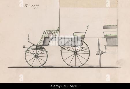 Brewster & Co., conception pour T-Cart, no 3379, Brewster & Co. (Américain, New York), 1877, encre noire et stylo, feuille : 6 1/4 × 9 1/4 po. (15,9 × 23,5 cm), mises en plan Banque D'Images