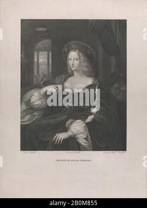 Raphael Morghen, Portrait De Doña Isabel De Requesens Y Enrìques De Cardona-Anglesola (Anciennement Appelée Joanna D'Aragon), Raphael Morghen (Italien, Naples 1758–1833 Florence), Dessinateur Intermédiaire Pierre Bouillon (Français, Thiviers 1776–1831 Paris), Après Giulio Romano (Italien, 1499?–1546 Mantuino, Raffaello (Italie), 1483, Raffaello, Raffaello (Italie), Raffaello (Italie) Isabel de Requesens y Enrìques de Cardona-Anglesola, Vice-Reine de Naples (Espagnol, 1500–1577), Anciennement nommée Joanna d'Aragon, Reine Consort de Naples (Espagnol, Barcelone 1454–1517 Naples), 1821 Banque D'Images