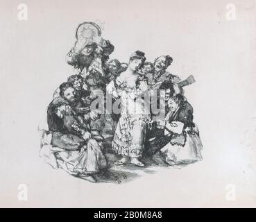 Goya (Francisco de Goya y Lucientes), El vito (danse andalouse), Goya (Francisco de Goya y Lucientes) (Espagnol, Fuendetodos 1746–1828 Bordeaux), CA. 1825–1826, Lithographe, feuille : 9 3/4 x 11 3/4 in. (24,7 x 29,8 cm), image : 7 1/16 x 7 1/8 po. (18 x 18,1 cm), tirages Banque D'Images