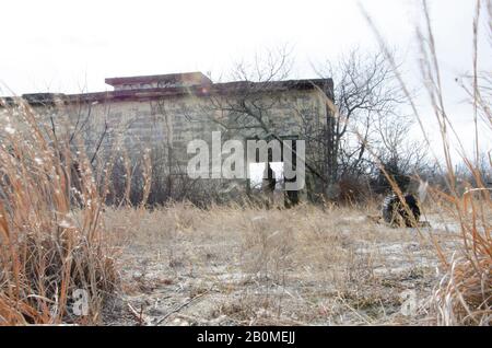 Fort Tilden est une ancienne installation de l'armée des États-Unis sur la côte de Queens, New York City. Beaucoup des structures côté plage sont abandonnées. Banque D'Images