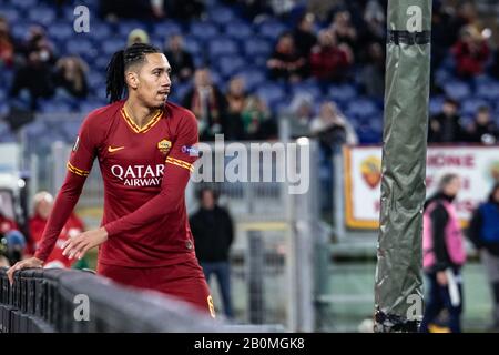 Chris Smalling de AS Roma vu en action lors du match de football de l'UEFA Europa League Group J entre AS Roma et KAA Gent au Stadio Olimpico Staduim. (Note finale; AS Roma 1:0 KAA Gent). Banque D'Images