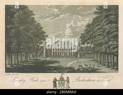 Dessiné et gravé par Richard Bernard Godfrey, Langley Park, près de Beckenham dans le Kent, de Edward Hasted's, The History and Topographical Survey of the County of Kent, vol 1-3, Dessiné et gravé par Richard Bernard Godfrey (Britannique, probablement Londres CA. 1728–1795 après), 1776, gravure et gravure, Livre : 17 5/16 × 11 × 13/16 po. (44 × 28 × 2 cm), feuille : 16 15/16 × 10 5/8 po. (43 × 27 cm), plaque : 10 1/16 × 14 po. (25,5 × 35,5 cm), Livres Banque D'Images