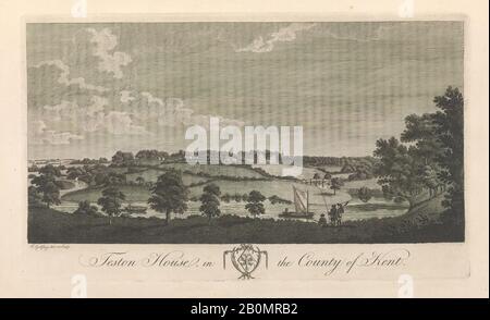 Dessiné et gravé par Richard Bernard Godfrey, Teston House dans le comté de Kent, de Edward Hasted's, The History and Topographical Survey of the County of Kent, vol 1-3, Dessiné et gravé par Richard Bernard Godfrey (Britannique, probablement Londres CA. 1728–1795 après), 1777–90, gravure et gravure, Livre : 17 5/16 × 11 × 13/16 po. (44 × 28 × 2 cm), feuille : 16 15/16 × 10 5/8 po. (43 × 27 cm), plaque : 10 1/16 × 14 po. (25,5 × 35,5 cm), Livres Banque D'Images