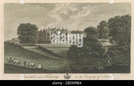 Dessiné et gravé par Richard Bernard Godfrey, Tunbridge Castle dans le comté de Kent, de Edward Hasted's, The History and Topographical Survey of the County of Kent, vol 1-3, Dessiné et gravé par Richard Bernard Godfrey (Britannique, probablement Londres CA. 1728–1795 après), 1777–90, gravure et gravure, Livre : 17 5/16 × 11 × 13/16 po. (44 × 28 × 2 cm), feuille : 16 15/16 × 10 5/8 po. (43 × 27 cm), plaque : 10 1/16 × 14 po. (25,5 × 35,5 cm), Livres Banque D'Images