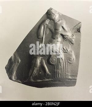 Fragment De Vase, Romain, Impérial Précoce, Auguste, Date Ca. 31 C.-B.–A.D. 14, Roman, Terre Cuite, Dans L'Ensemble: 2 3/4". (7 cm), Vases Banque D'Images