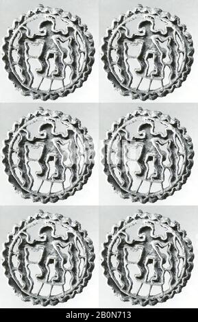 Phoque à timbre ouvert : serpents de retenue de la figure, Complexe archéologique Bactria-Margiana, âge du bronze, Date CA. Fin du 3ème–début du 2ème millénaire C.-B., Bactria-Margiana, Complexe archéologique Bactria-Margiana, alliage de cuivre, Diam. 2-13/16 po. (7,2 Cm), Joints Pour Timbres-Métaux Banque D'Images