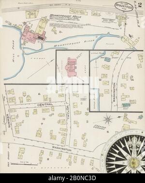 Image 2 De La Carte D'Assurance-Incendie Sanborn De Braintree, Comté De Norfolk, Massachusetts. Janvier 1886. 4 feuille(s), Amérique, plan de rue avec un compas du dix-neuvième siècle Banque D'Images