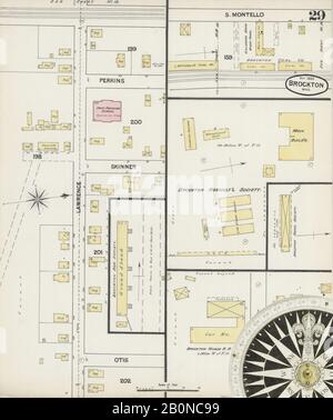 Image 29 De La Carte D'Assurance-Incendie Sanborn De Brockton, Comté De Plymouth, Massachusetts. Oct 1889. 31 feuille(s), Amérique, plan de rue avec compas du XIXe siècle Banque D'Images