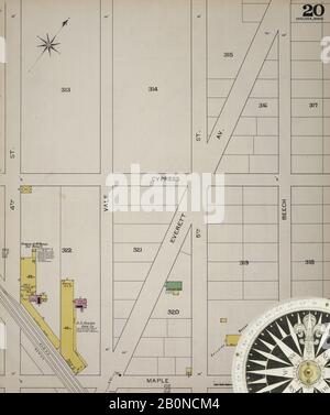 Image 21 De La Carte D'Assurance-Incendie Sanborn De Chelsea, Comté De Suffolk, Massachusetts. 1894. 38 feuille(s). Direction, Amérique, plan de rue avec un compas du XIXe siècle Banque D'Images