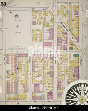 Image 24 De La Carte D'Assurance-Incendie Sanborn De Chelsea, Comté De Suffolk, Massachusetts. 1894. 38 feuille(s). Direction, Amérique, plan de rue avec un compas du XIXe siècle Banque D'Images