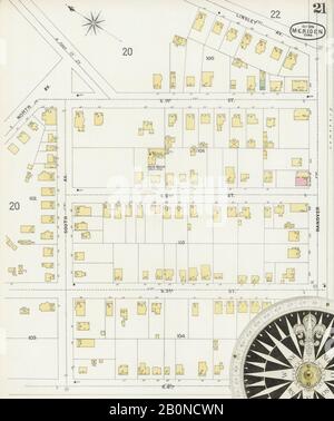 Image 22 De La Carte D'Assurance-Incendie Sanborn De Meriden, New Haven County, Connecticut. Oct 1896. 32 feuille(s), Amérique, plan de rue avec compas du dix-neuvième siècle Banque D'Images