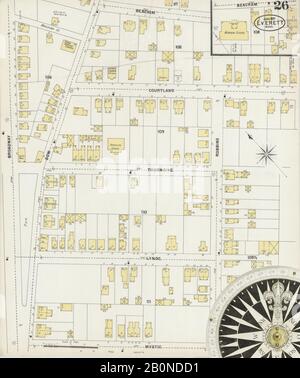 Image 26 De La Carte D'Assurance-Incendie Sanborn D'Everett, Comté De Middlesex, Massachusetts. Juin 1897. 27 feuille(s), Amérique, plan de rue avec compas du XIXe siècle Banque D'Images